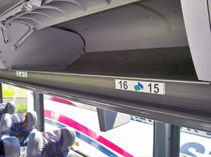 Charter bus interior